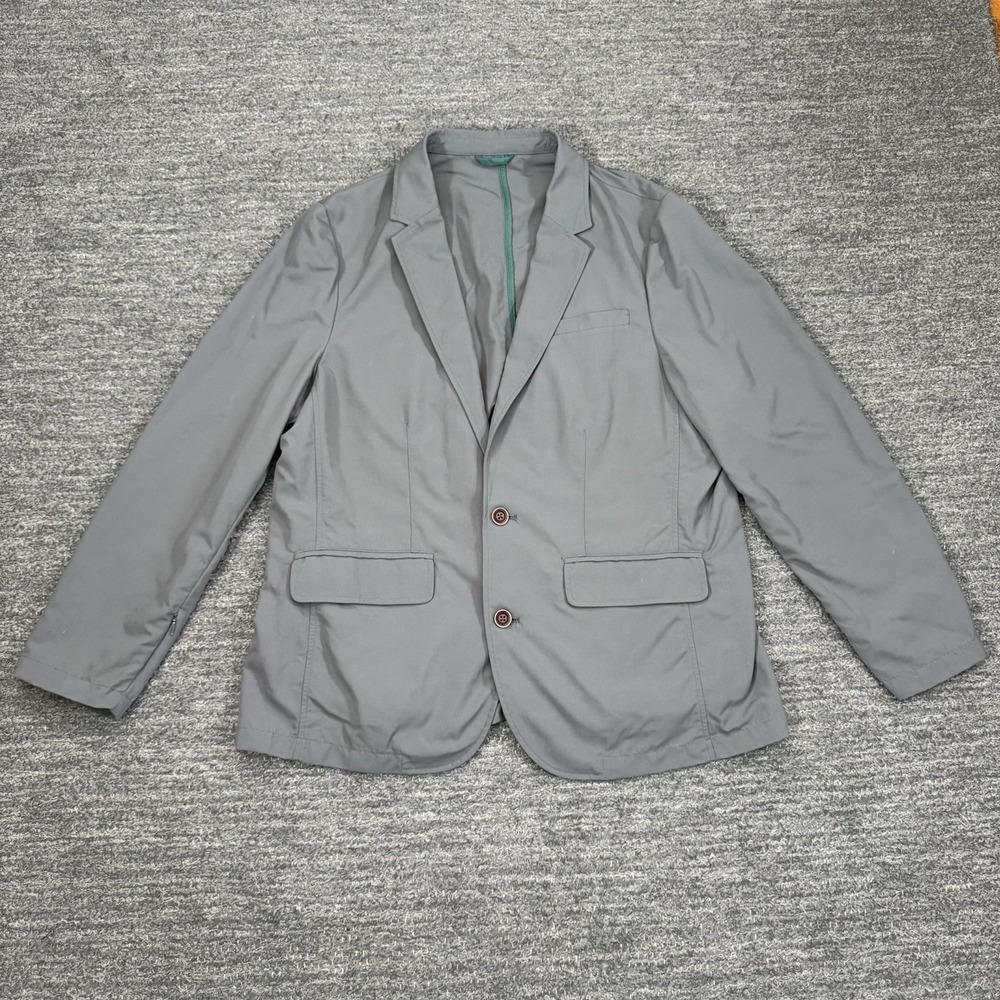 Rohan Fusion Blazer Jacket Men 46. Gray Performance Zippered Pockets Sport Coat